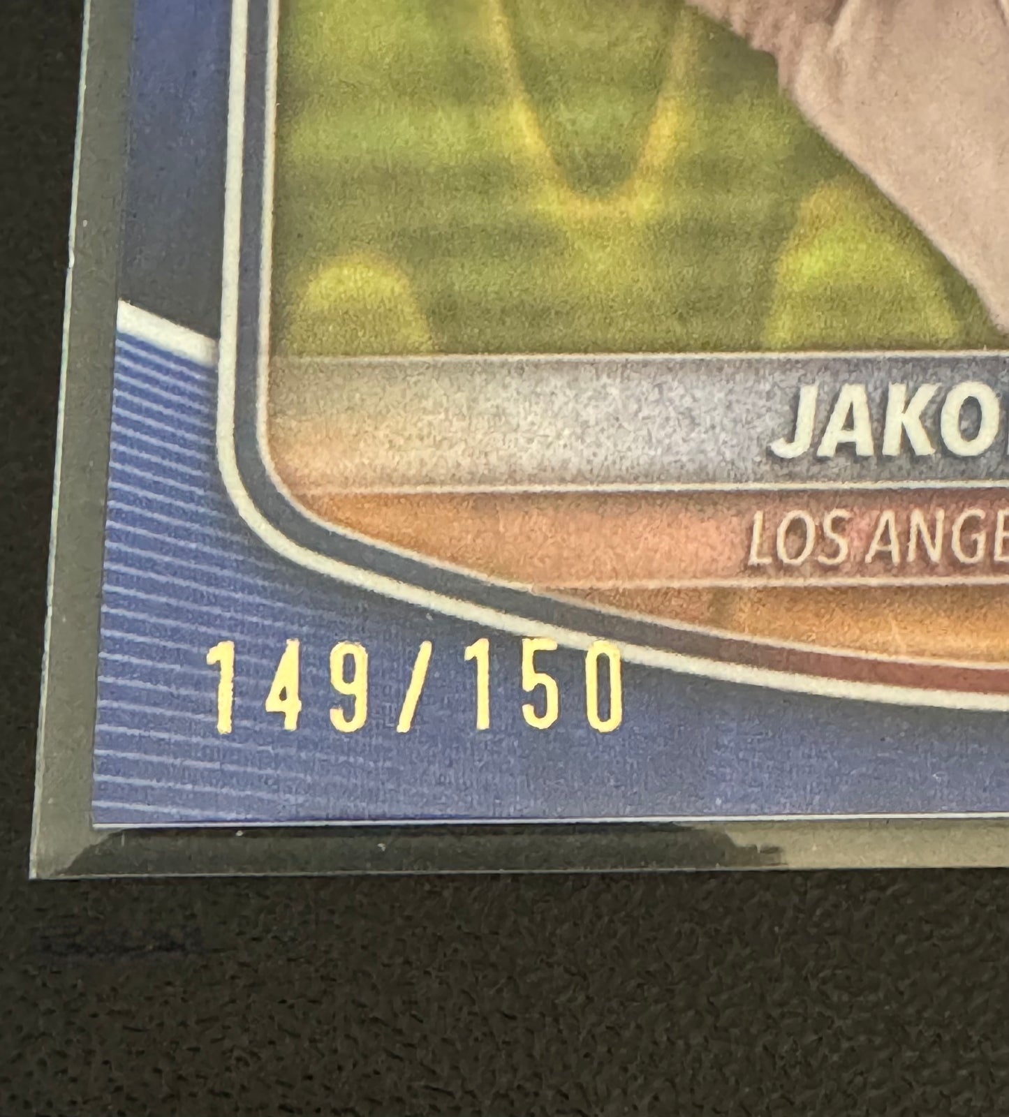 BASEBALL - 2025 Bowman Chrome - Prospects Jakob Wright *Color Match* #BCP-143 Blue Ray Wave Refractor /150 Los Angeles Dodgers