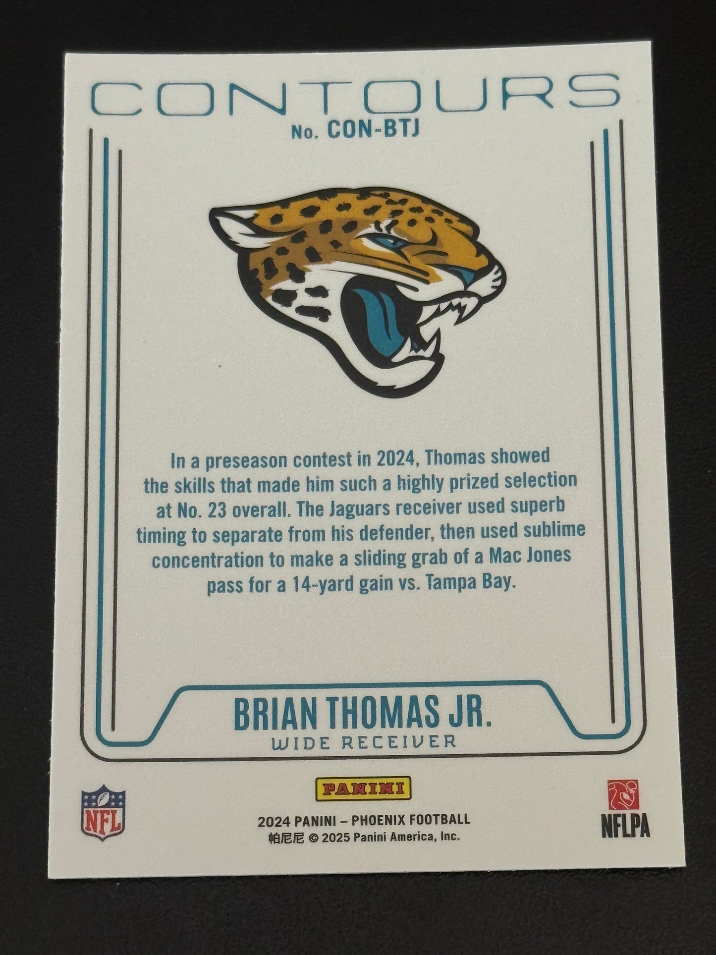 FOOTBALL - 2024 Panini Phoenix Contours - Brian Thomas Jr. #CON-BTJ (RC) Rookie Card - Jacksonville Jaguars