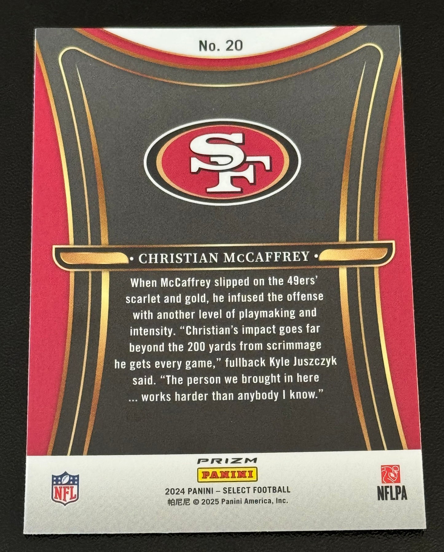 FOOTBALL - 2024 Panini Select - Phenomenon Christian McCaffrey #20 Silver Prizm
