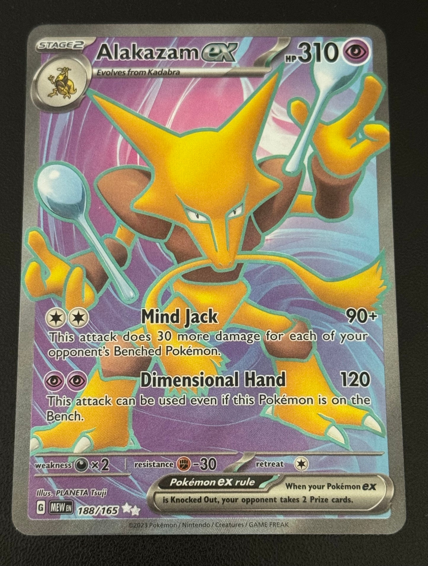 POKEMON - Alakazam ex 188/165 Sv: Scarlet & Violet 151 Holo - Full Art