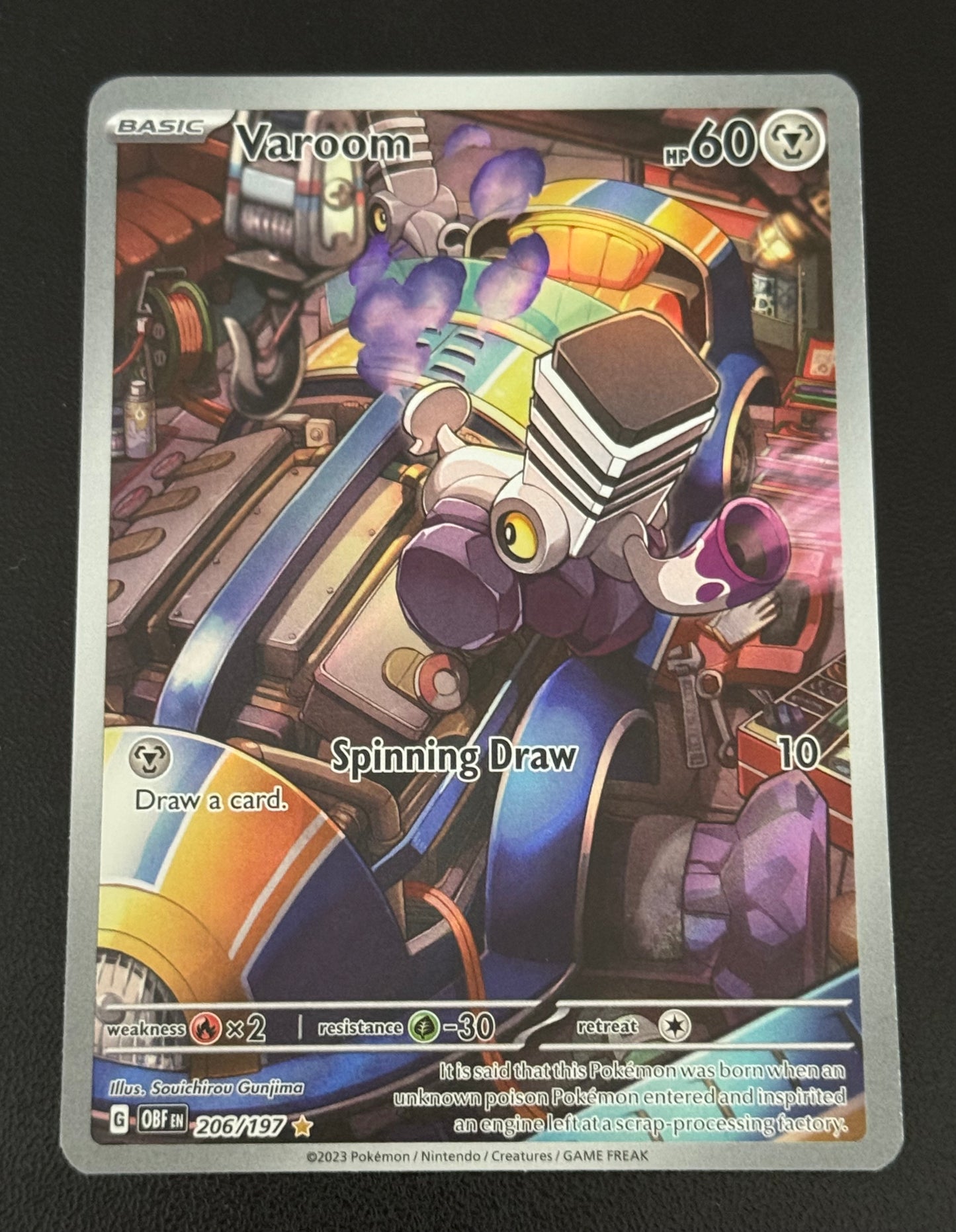 POKEMON - Varoom 206/197 Sv03: Obsidian Flames Holo - Full Art