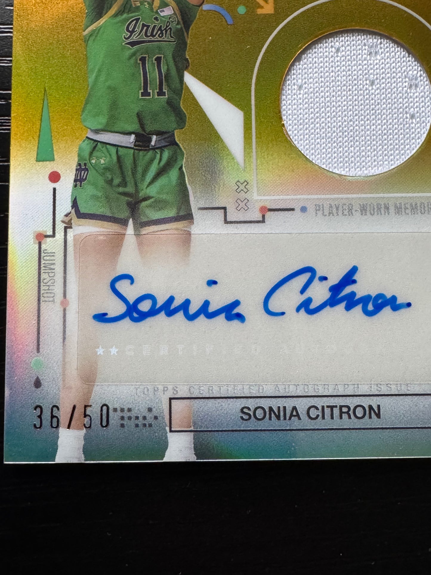 BASKETBALL - 2024-25 Bowman’s Best University - Sonia Citron "Let It Rain" Patch Auto /50 Notre Dame Fighting Irish