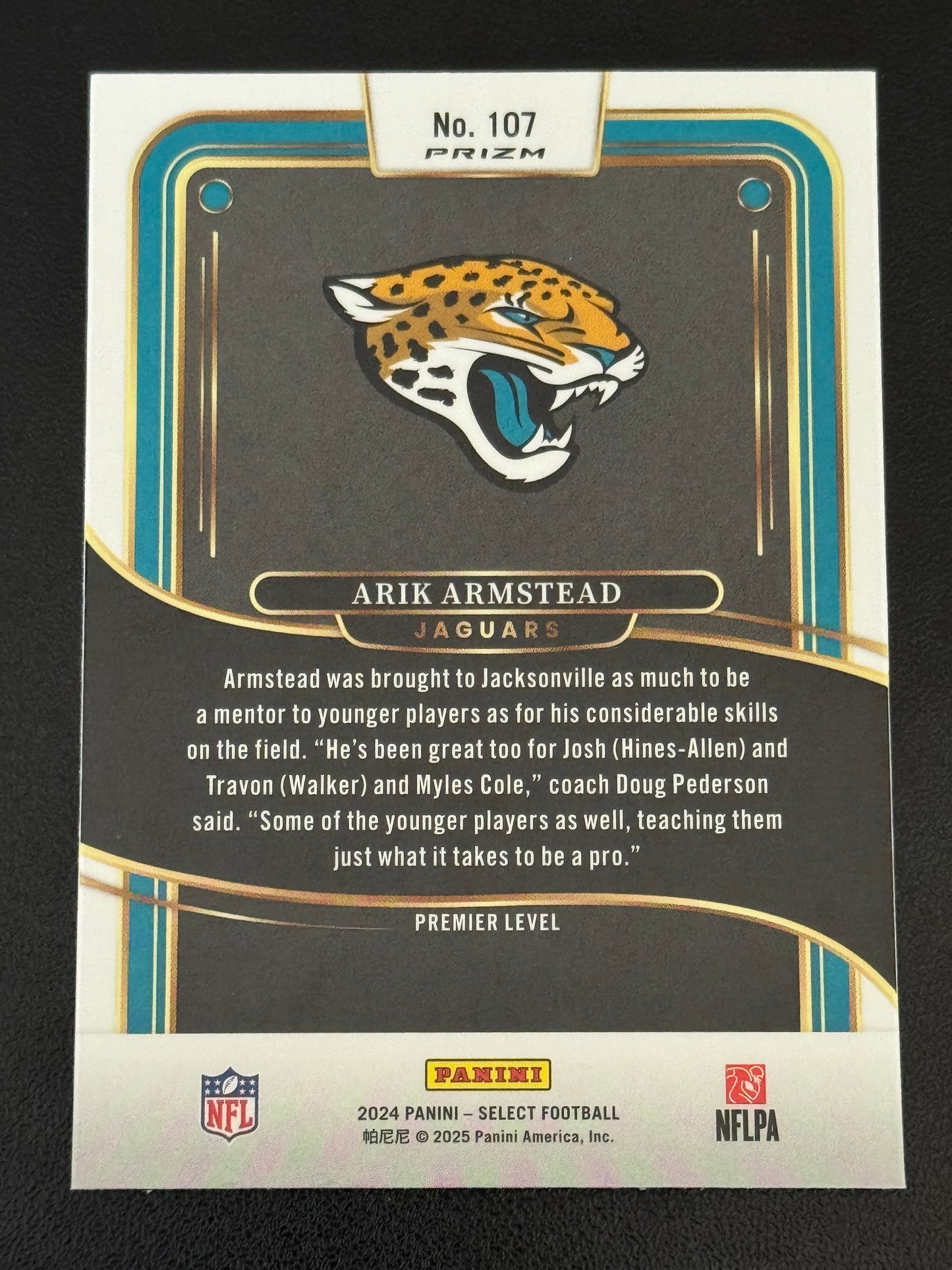 FOOTBALL - 2024 Panini Select - Arik Armstead Zebra Print SSP - Jacksonville Jaguars