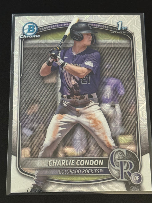 BASEBALL - 2025 Bowman Chrome - Charlie Condon 1st Prospect Mega Box Mojo DC BCP-75 - Colorado Rockies