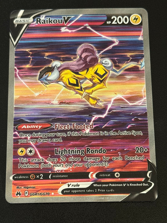 POKEMON - Raikou V - GG41/GG70 Crown Zenith Galarian Gallery Ultra Rare