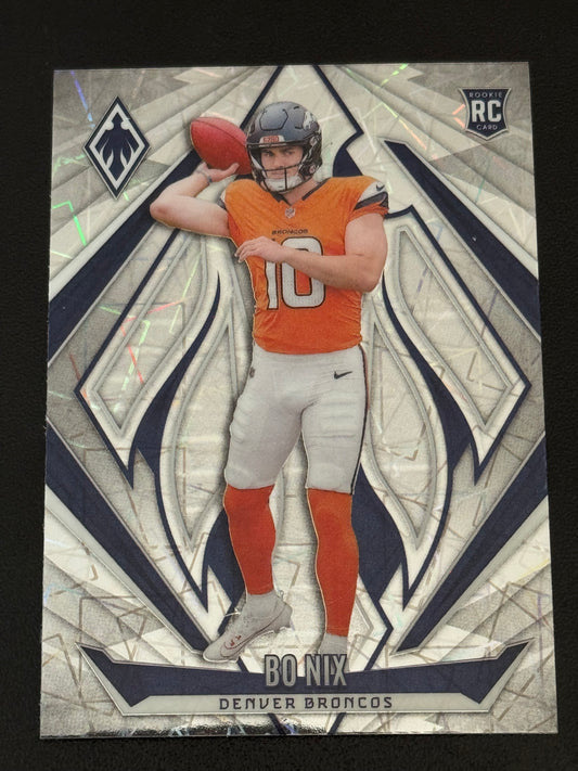 FOOTBALL - 2024 Panini Phoenix - Rookies Bo Nix #159 Lazer (RC) Rookie Card - Denver Broncos