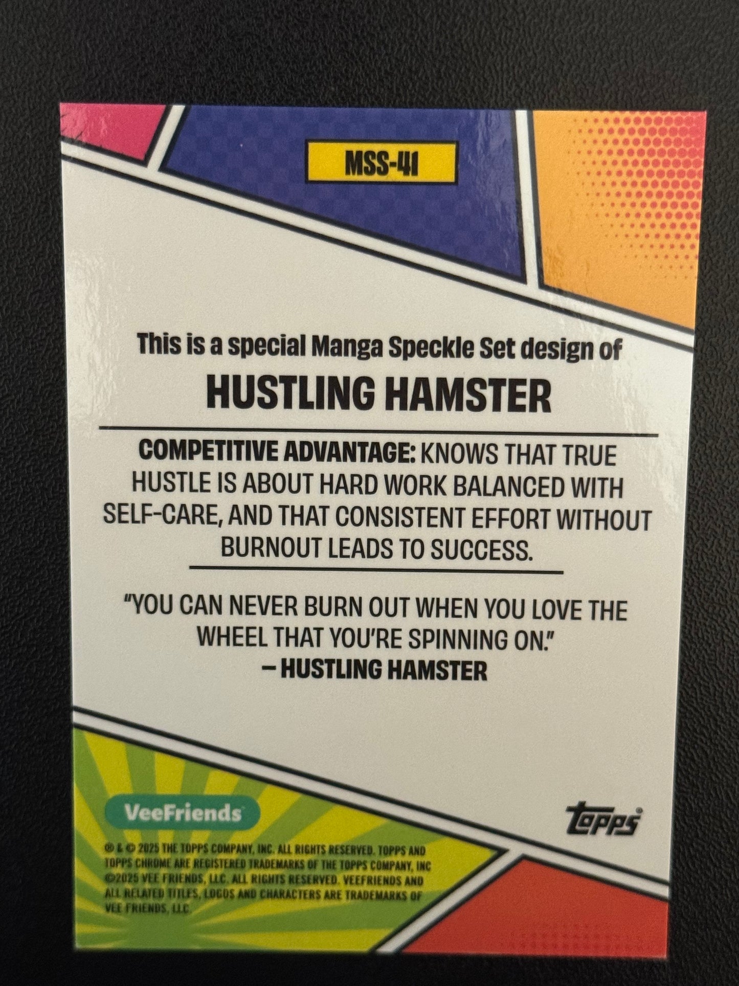 VEEFRIENDS - 2025 Topps Chrome VeeFriends Hustling Hamster Manga Speckle MSS-41 # 6/10