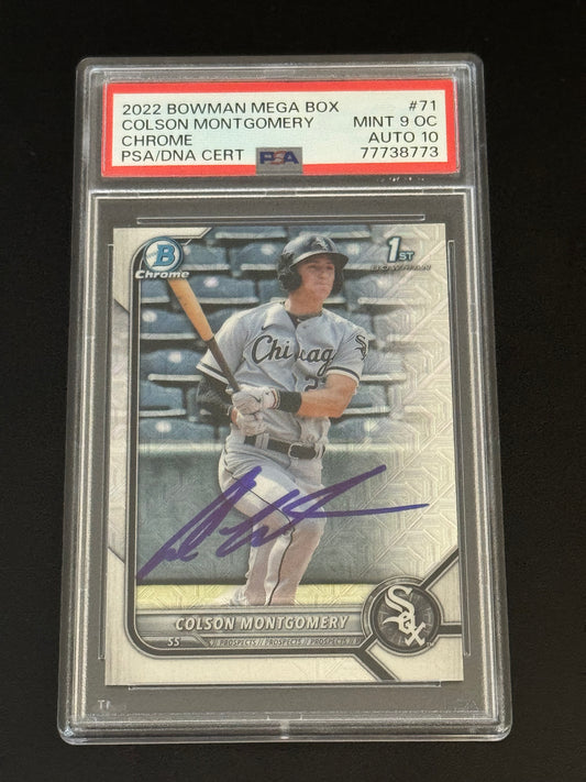 BASEBALL - 2022 Bowman Chrome Mega Box - Colson Montgomery PSA 9/Auto 10 #BCP-71 - Chicago White Sox