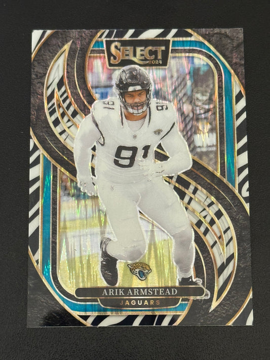 FOOTBALL - 2024 Panini Select - Arik Armstead Zebra Print  SSP - Jacksonville Jaguars